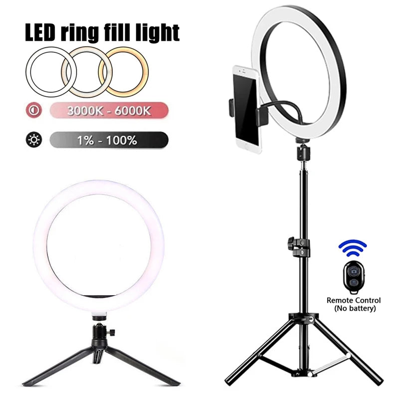 LED Selfie Ring Light – USB & Tripod for TikTok/YouTube 📸✨